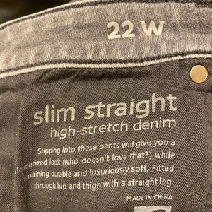 Slim straight gray jeans